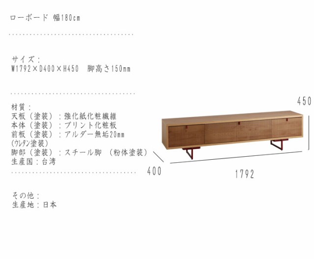 Shiebi シエビ ローボード 幅180cm (テレビボード テレビ台 TVボード