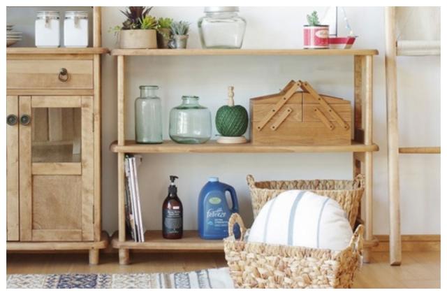 noraシリーズ ロサ シェルフ 幅92cm (棚 2段 オープン バーチ 無垢材