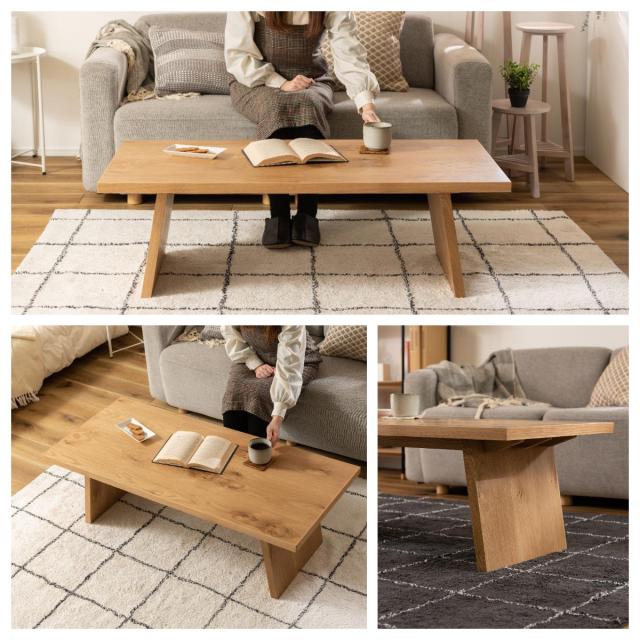 Living Table リビングテーブル　(センターテーブル ローテーブル 日本製 国産 オーク ウォールナット 天然木 木目 ウレタン塗装 ナチュラル シンプル 上品 高級感 ブラウン 茶 おしゃれ)_2
