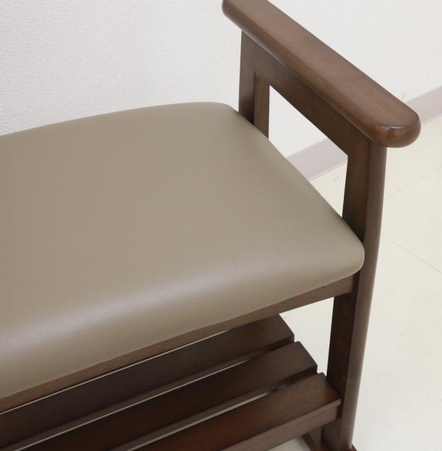 クレソン サポートチェア　(座椅子 イス 腰掛け 年配 介護 介助 棚 手すり 天然木 木製 木目 ナチュラル 和モダン レトロ 和室 和風 W53 幅53cm H51 高さ51cm)_3