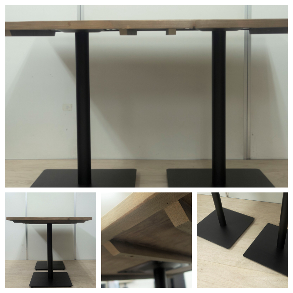 KOZAI ヘリンボーンカフェテーブル 幅120cm奥行80cm　(机 展示台 ダイニングテーブル お店 店舗 家族 ファミリー カップル 木材 ナチュラル モダン レトロ ヴィンテージ アンティーク W120 H72 高さ72cm)_2