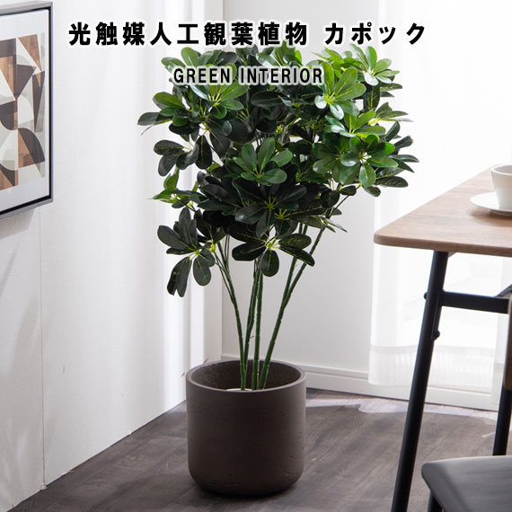 Nature ナチュレ Nature 光触媒人工観葉植物 カポック 　(インテリア 抗菌 消臭 防汚 玄関 キッチン 台所 寝室 オフィス リビング お手入れ簡単 ホルムアルデヒド分解 緑 幅40cm W40 奥行40cm D40 高さ90cm H90)