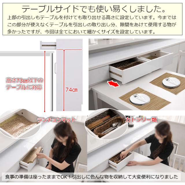 SIRO カウンター下収納 チェスト 80cm リビングチェスト