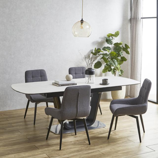 DiningTable 伸長式セラミックダイニングテーブル 幅160〜200cm_1