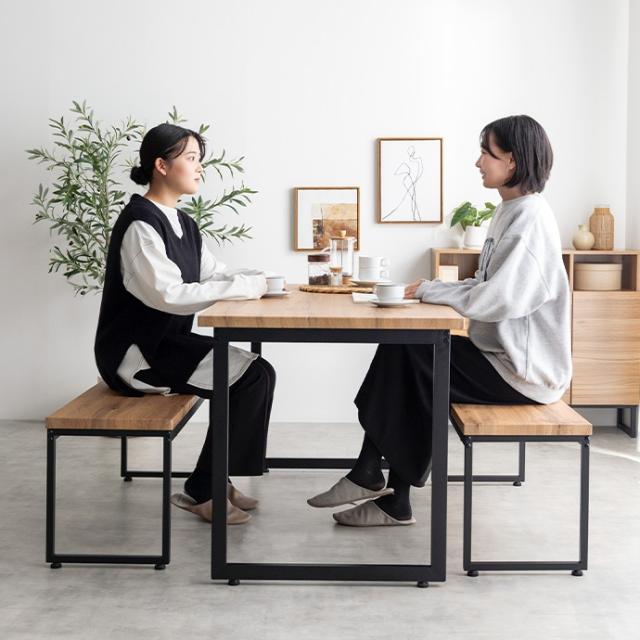 Moku 幅130cmダイニングテーブル+ダイニングベンチ2セット 3点セット_11
