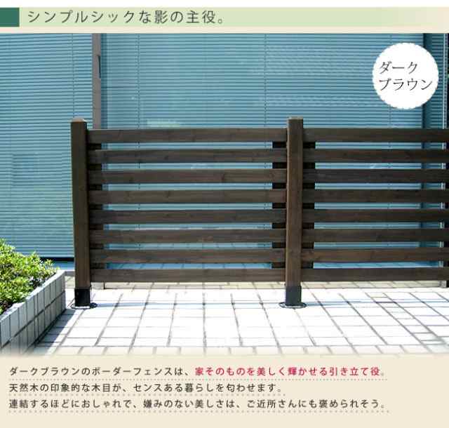 Border Fence ボーダーフェンス 土中用 連結セット (柵 囲い 目隠し 間仕切り 固定金具 ポール ガーデニング 庭 園芸 屋外 木製  木目 天然木 ナチュラル モダン フレンチカントリー 茶 白 ダークブラウン ホワイト おしゃれ おすすめ)の通販はau PAY マーケット -  GREEN ...