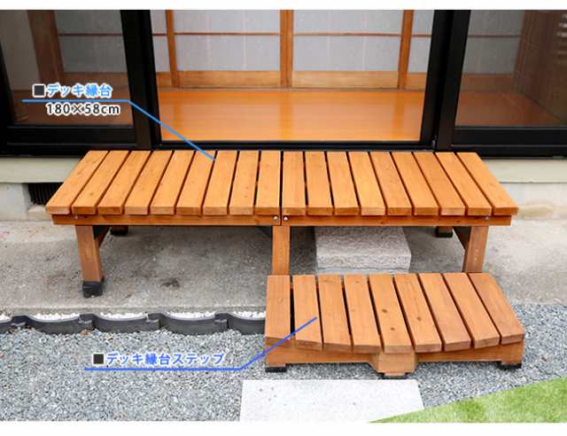 デッキ】174×88 DIY 天然木 ベンチ 縁台 庭先 ベランダ 組立