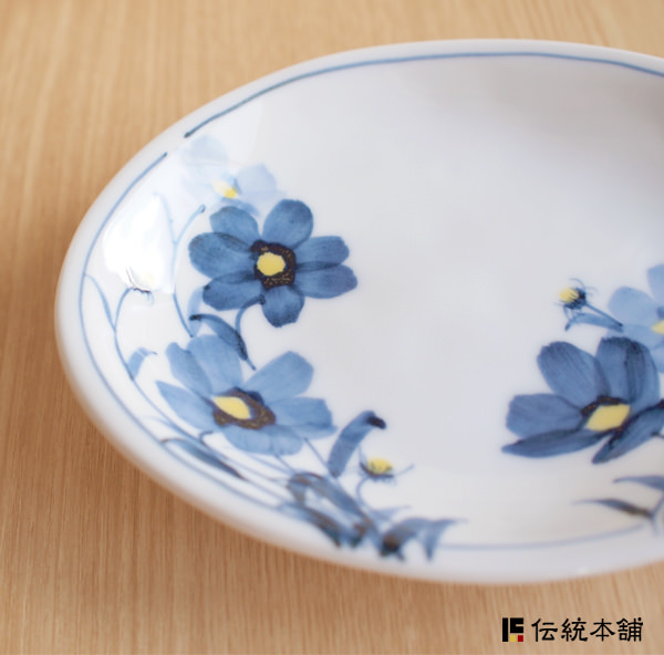 「送料無料」 九谷焼 楕円皿揃 お花畑 5号 5枚セット ( 初任給 プレゼント 父の日 早割 セット おつまみ 料理 九谷焼 結婚 出産 内祝い )_3