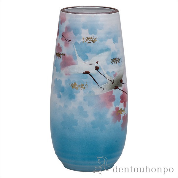 「送料無料」 九谷焼 花瓶 遊鶴 8.5号 ( 木箱名入れ有料 木札名入れ有料 ガラス フラワーベース 花器 一輪挿し おすすめ 九谷焼 周年 ) 12,672円