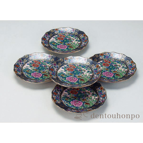 九谷焼 皿揃 錦絵 4号 ( 退職祝い 定年 和食器セット お皿 揃える 食器 和食 九谷焼 結婚 出産 内祝い 引き出物 )の通販は 6,314円