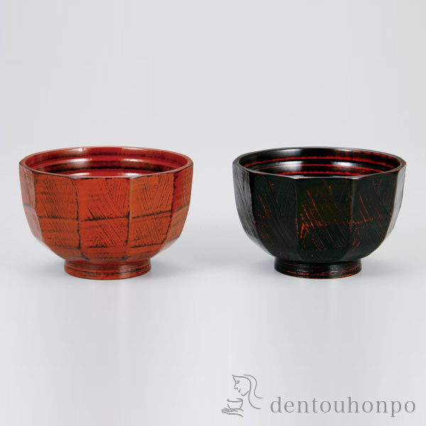 「送料無料」 木製 ナタ目汁椀 刷毛目 ペア ( 雑煮椀 お椀 お吸い物 味噌汁 おすすめ セット 山中漆器 結婚 出産 内祝い )の通販は 5,397円