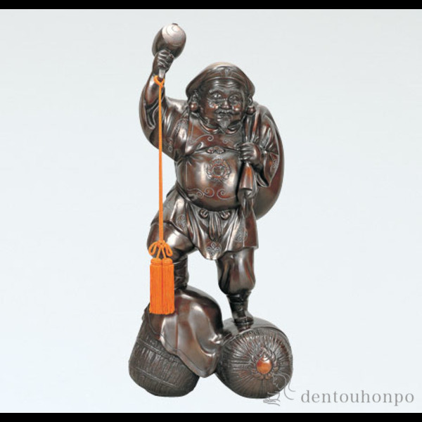 「送料無料」 銅製 大黒 銀線入 28号 ( 木札名入れ有料 恵比寿 大黒 宝船 置物 幸運 高岡銅器 結婚 出産 内祝い 引き出物 金婚式 )の通販は 660,000円