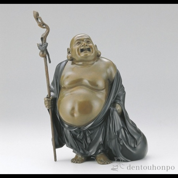 「送料無料」 銅製 歓喜布袋 特上 ( 木札名入れ有料 恵比寿 大黒 宝船 置物 幸運 高岡銅器 結婚 出産 内祝い 引き出物 )の通販は