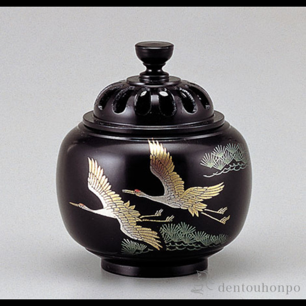 「送料無料」 銅製 玉胴型香炉 双鶴 ( お香 線香 リラックス 仏具 人気 高岡銅器 周年 創立 上場 竣工 上場 竣工 開店 事務所移転 開業 )