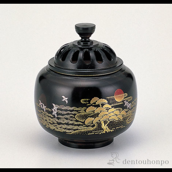 「送料無料」 銅製 玉胴型香炉 日ノ出松 ( お香 線香 リラックス 仏具 人気 高岡銅器 周年 創立 上場 竣工 上場 竣工 開店 )