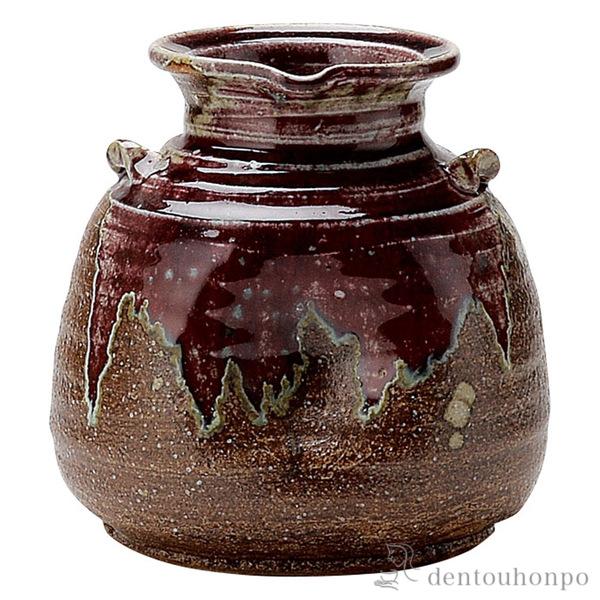 「送料無料」 花瓶 南蛮巾着 ( へちもん 木札名入れ有料 ガラス フラワーベース 花器 一輪挿し おすすめ 信楽焼 周年 創立 上場 竣工 )の通販は