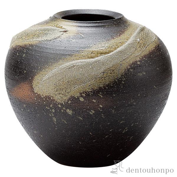 「送料無料」 花瓶 灰釉盛土 ( へちもん 木札名入れ有料 ガラス フラワーベース 花器 一輪挿し おすすめ 信楽焼 周年 創立 上場 竣工 )の通販は