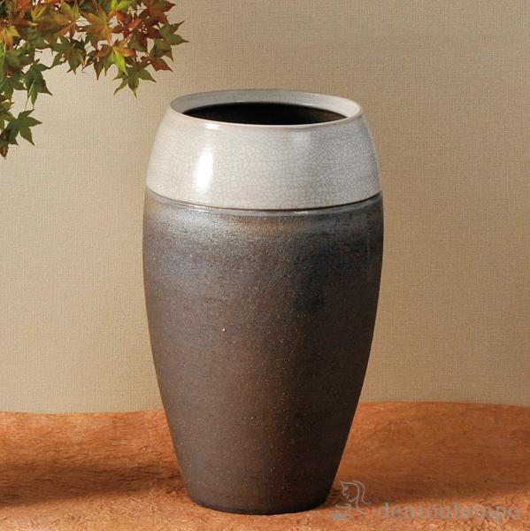 「送料無料」 花入 いぶし貫入 ( へちもん 木札名入れ有料 ガラス フラワーベース 花器 一輪挿し おすすめ 信楽焼 周年 創立 上場 竣工 )の通販は