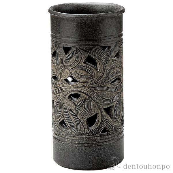 信楽焼傘立て  長角唐草彫 高さ４７cm 信楽焼傘立て 長角唐草彫 高さ47cm