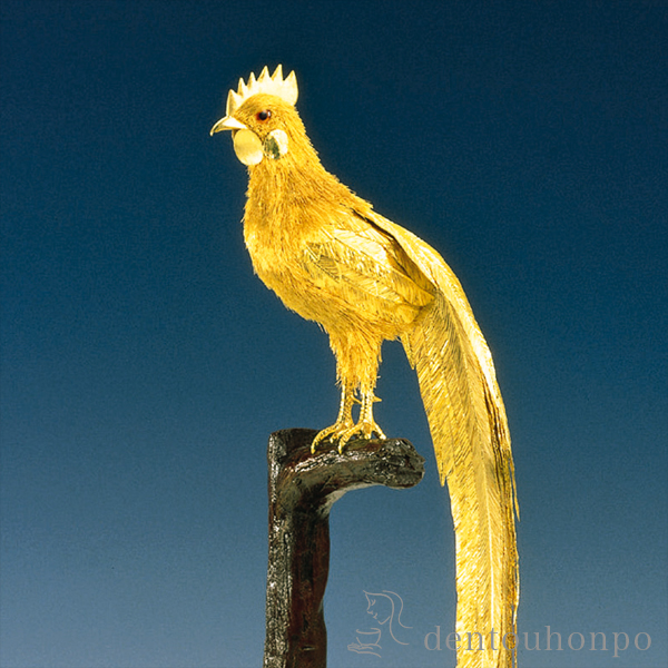 送料無料」 純金 尾長鶏 180g ( 光則（金工芸） 木札名入れ有料 高級