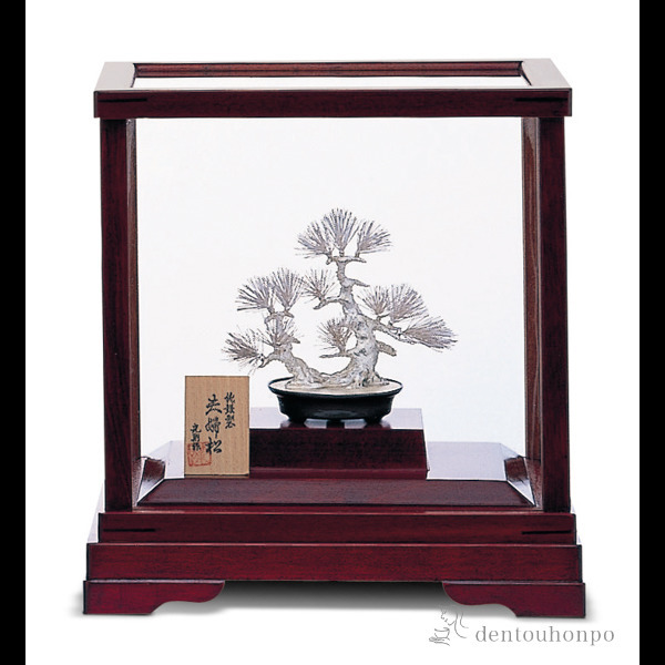 「送料無料」 純銀製 盆栽 夫婦松 特小 ( 木札名入れ有料 退職祝い 定年 高級 コレクション 美術品 工芸品 伝統 )の通販は