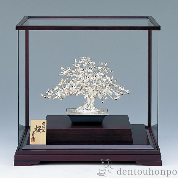 純銀 盆栽 梅 10号・250g ( 光則（銀工芸） 木札名入れ有料 高級 コレクション 美術品 工芸品 伝統 東京銀器（銀工芸） 周年 創立 上場 竣工 開店 ) 純銀製光則作 梅 置物 銀工芸 シルバー silver 純銀製光則作 梅 置物