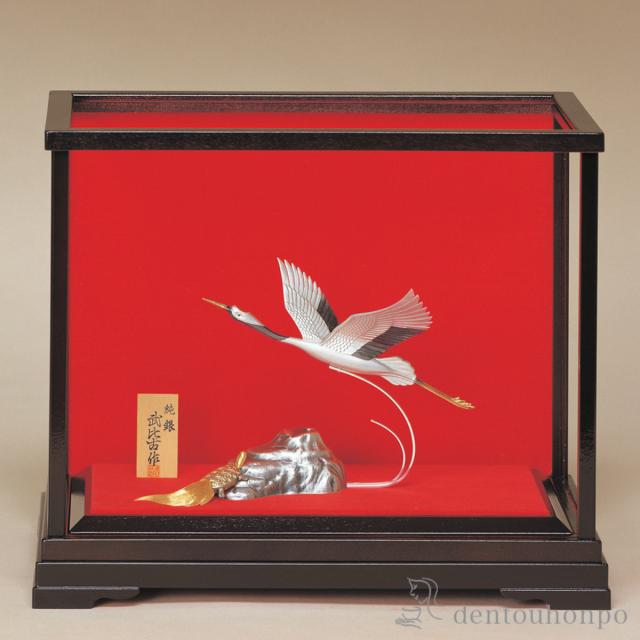 純銀 鶴 B 80g ( 光則（銀工芸） 木札名入れ有料 高級 コレクション 美術品 工芸品 伝統 東京銀器（銀工芸） 周年 創立 上場 竣工 開店 事務所移転 開業 ) 純金 双鶴 80g ( 光則（金工芸） 木札名入れ有料 高級