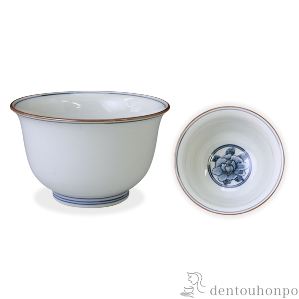 「送料無料」 お茶呑茶碗 染花紋 5客セット ( 名入れ有料 初任給 プレゼント 父の日 早割 茶器セット 急須 湯呑み 日本茶 中国茶 )_1