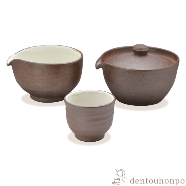 「送料無料」 小茶器揃 焼〆 宝瓶1個・さまし1個・碗5個セット ( 名入れ有料 初任給 プレゼント 父の日 早割 茶器セット 急須 湯呑み )