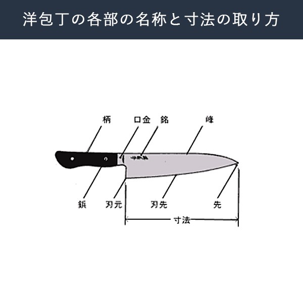 送料無料」 洋包丁 堺菊守 日本鋼（口金付） 骨スキ・角型 1本 名入れ