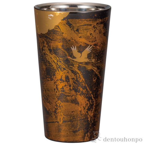 「送料無料」 漆磨カップ 2重ストレート かがやき 白檀 黒 ( 漆磨 ビールグラス ビアグラス 保温 保冷 人気 山中漆器 結婚 出産 内祝い )の通販は