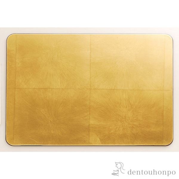 お盆　トレー　漆器 半月プレースマット L ゴールド(洋金箔) プレート　膳 お盆 トレー 漆器 半月プレースマット L ゴールド(洋金箔) プレート 膳