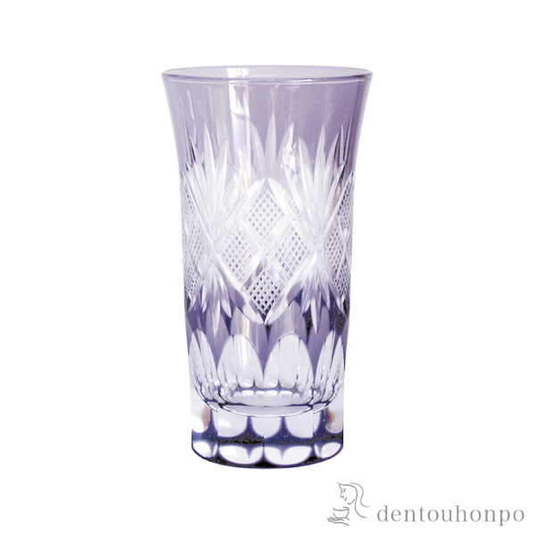 「送料無料」 江戸切子 魚子切子 一口ビール 紫 江戸紫切子 「即日発送対応」 ( 田島硝子 あすつく タンブラー ビアグラス )の通販は 7,392円