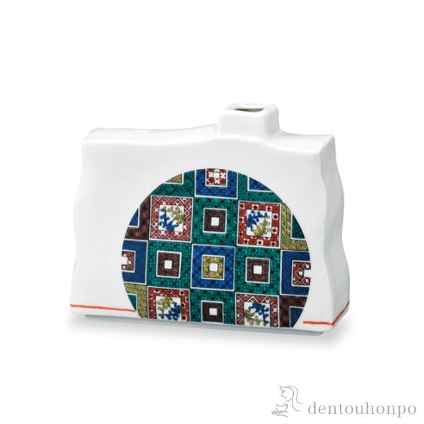 九谷焼 一輪生 石畳の図 5号 ( 木札名入れ有料 退職祝い 定年 花瓶 おしゃれ 花器 フラワーベース おすすめ 九谷焼 結婚 出産 内祝い )の通販は