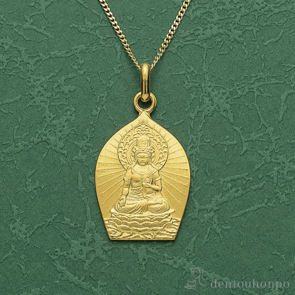 「送料無料」 十八金製 お守りご本尊ペンダント 虚空蔵菩薩 丑・寅年 K１８チェーン付 ( 光則（金工芸） おしゃれ )の通販は 126,500円