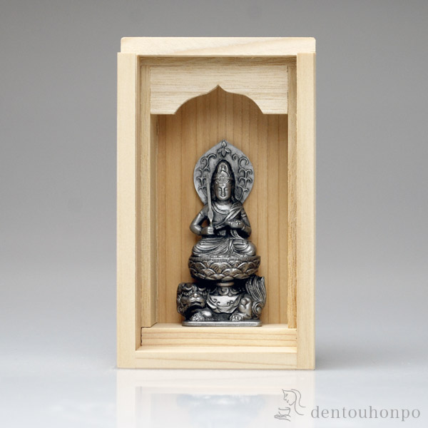 「送料無料」 仏像 文殊菩薩 古美色 線香・香立付 ( 木箱名入れ有料 木札名入れ有料 仏壇 寺院 仏様 日本 仏具 高岡銅器 )の通販は 7,920円