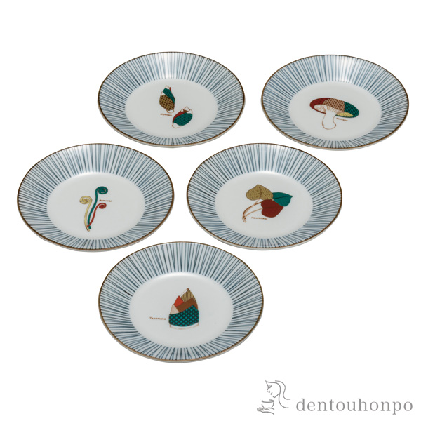 皿揃 山の幸 5.2号 5枚セット ( 退職祝い 定年 和食器セット お皿 揃える 食器 和食 九谷焼 結婚 出産 内祝い 引き出物 金婚式 )の通販は 5,742円