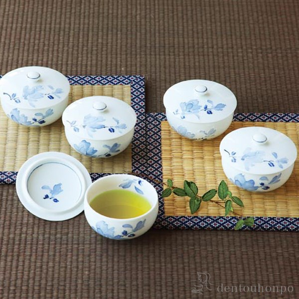 蓋付汲出揃 辻が花 5客セット ( 初任給 プレゼント 父の日 早割 茶器セット 急須 湯呑み 日本茶 中国茶 波佐見焼 結婚 出産 内祝い )_1
