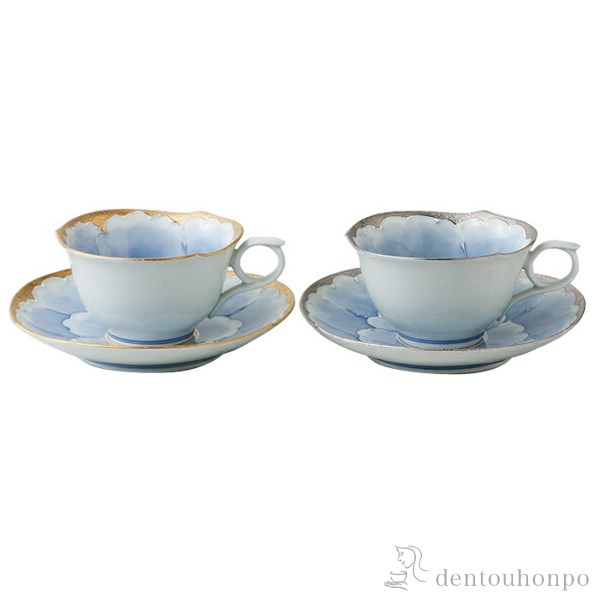 「送料無料」 コーヒー碗皿 プラチナ牡丹 カップ＆ソーサーペアセット ( セット ソーサー ティーカップ 美味しい おすすめ )の通販は