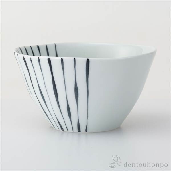 よろけ縞 Vボウル 灰 M 3個セット ( 敬老の日 プレゼント 実用的 椀 碗 ボール bowl おすすめ 波佐見焼 結婚 出産 内祝い 引き出物 )