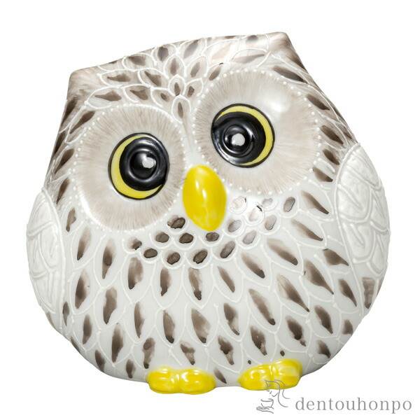 「送料無料」 幸福ふくろう 白盛黒 4号 ( 木札名入れ有料 退職祝い 定年 フクロウ 置物 玄関 風水 小物 九谷焼 結婚 出産 内祝い )の通販は