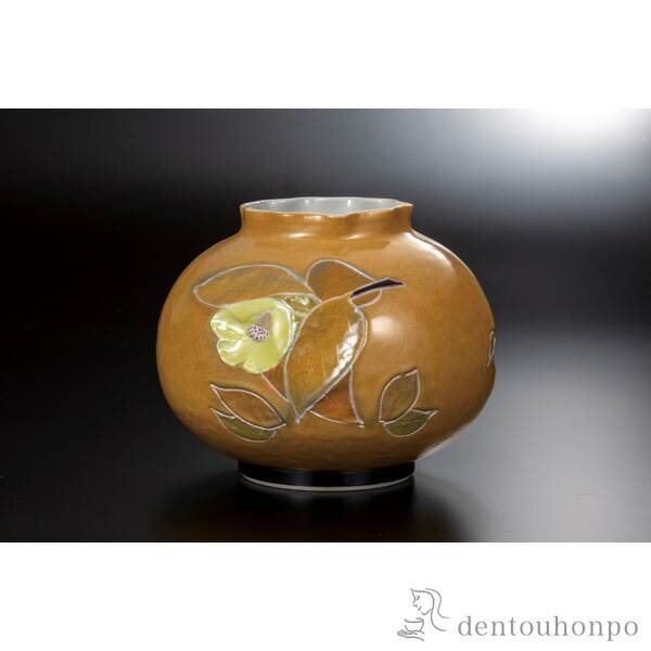 「送料無料」 花器 刻・色絵瑞花 9.5号 ( ガラス フラワーベース 花器 一輪挿し おすすめ 九谷焼 周年 創立 上場 竣工 開店 事務所移転 )