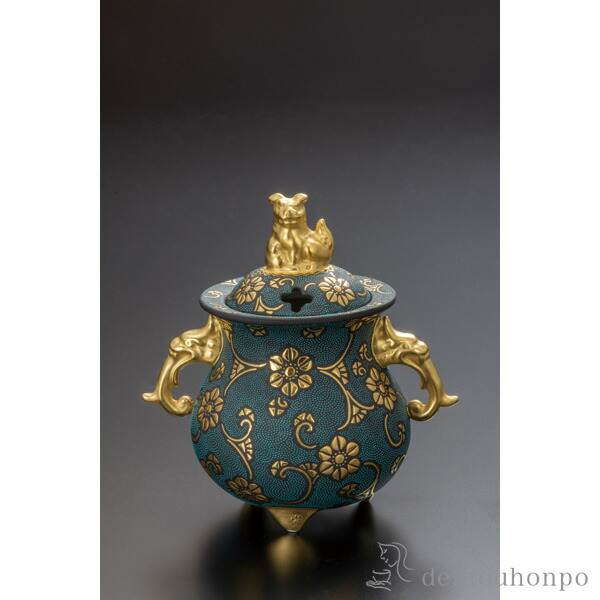 「送料無料」 香炉 盛金青粒鉄線文 4.5号 ( お香 線香 リラックス 仏具 人気 九谷焼 周年 創立 上場 竣工 上場 竣工 開店 事務所移転 )の通販は 137,500円