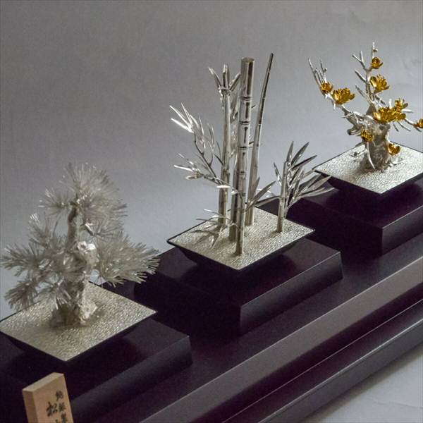 純銀製 竹モチーフ 光則作 高級工芸品