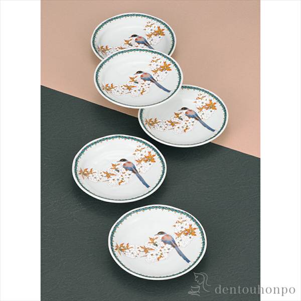皿揃 山桜に鳥 5.8号 ( 退職祝い 定年 和食器セット お皿 揃える 食器 和食 九谷焼 結婚 出産 内祝い 引き出物 金婚式 )の通販は 7,667円
