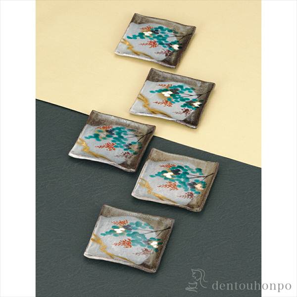 「送料無料」 角皿揃 流水萩 ( 退職祝い 定年 角皿 長皿 焼き魚 さんま おしゃれ 九谷焼 結婚 出産 内祝い 引き出物 )の通販は