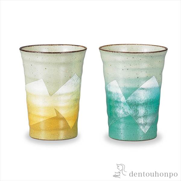 ペアフリーカップ 銀彩 ( 退職祝い プレゼント 男性 女性 父 母 定年 焼酎グラス ビアカップ ビールグラス フリーカップ グラス 九谷焼 )の通販は