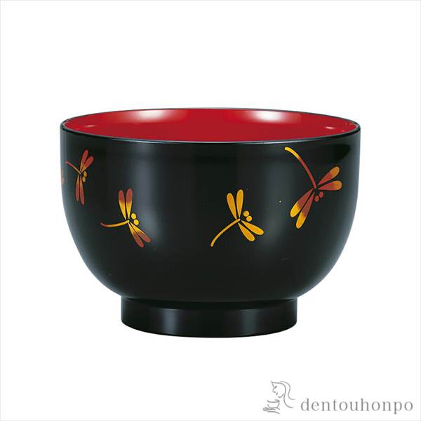 「送料無料」 汁椀 トンボ 黒 5個セット ( 雑煮椀 お椀 お吸い物 味噌汁 おすすめ 山中漆器 結婚 出産 内祝い 引き出物 金婚式 )の通販は 4,777円