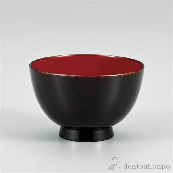 越前塗 天然木 朱 飯椀 ペア 未使用】越前塗天然木朱飯
