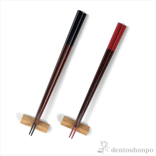 「送料無料」 夫婦箸 くつろぎ 23.5cm 22cm 箸置付 ( お箸 プレゼント はし 高級箸 塗り箸 越前漆器 結婚 出産 内祝い 引き出物 金婚式 )の通販は